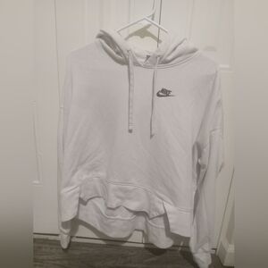 Nike White Crop Hoodie
